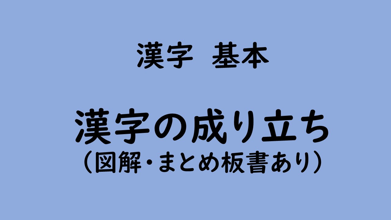 漢字 基本 板書あり 漢字の成り立ち を詳しく解説 国語くらげ